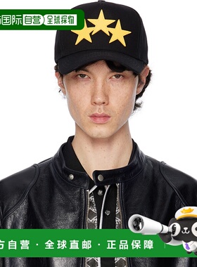 香港直邮AMIRI 男士 黑色 3 Star Canvas 棒球帽 AMHACP1051