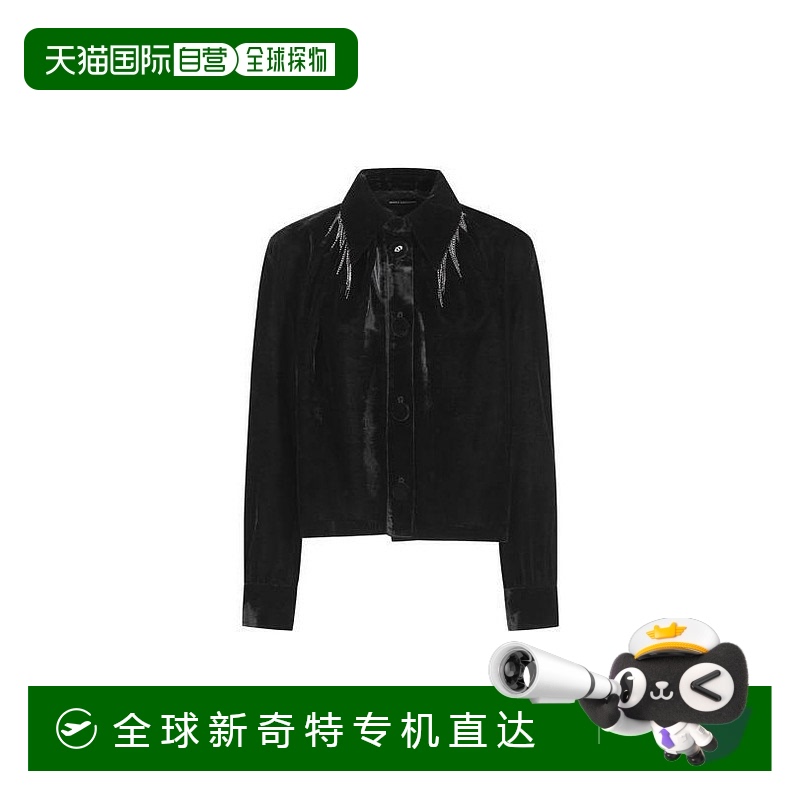 韩国直邮LUCKYCHOUETTE黑色绒面衬衣LSAS230