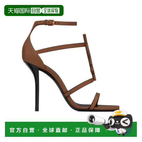 1h可退 香港直邮Saint Laurent 徽标高跟凉鞋 689442AAAM4