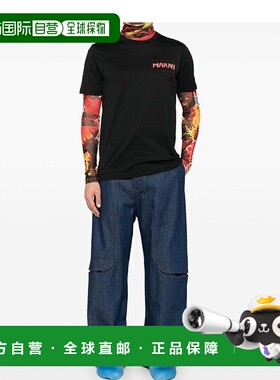 香港直邮MARNI 男士T恤 HUMU0198X0UTC44600N99 男装黑色上衣CO