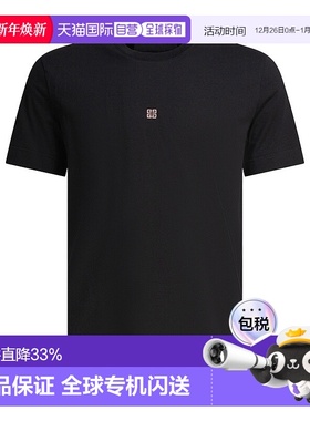 1h可退 香港直邮Givenchy 纪梵希 男士 黑色 Slim-Fit 4G Embroid