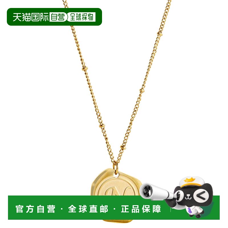 自营 savvy cie jewels22K 镀金硬币初始项链 n 美国奥莱直发吊坠