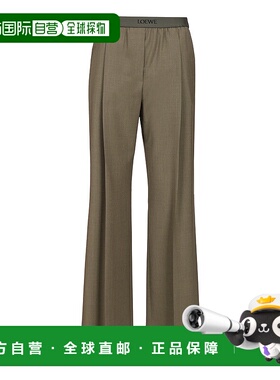 香港直邮LOEWE 女士休闲裤 S359Y04XGS4160 AW2025 绿色喇叭裤