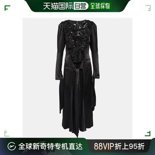 RODARTE 香港直邮潮奢 女士精饰真丝缎中长连衣裙