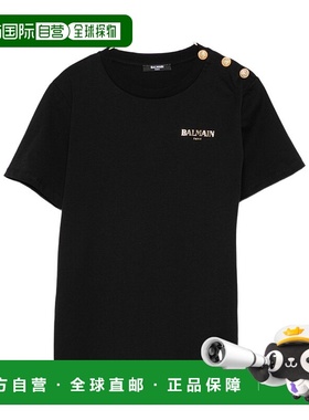 1h可退 香港直邮BALMAIN 男童T恤 BX8R51Z3186930OR AW2025 黑色