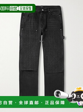 AMIRI 男士 直筒拼接凹纹牛仔裤 AMDNGH1055VINTAGEBLACK