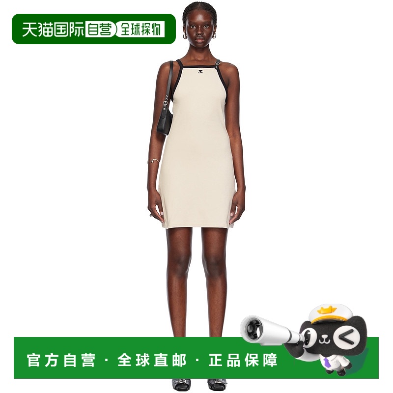 1h可退 香港直邮潮奢 Courreges 女士 灰白色针扣连衣裙 124JRO36