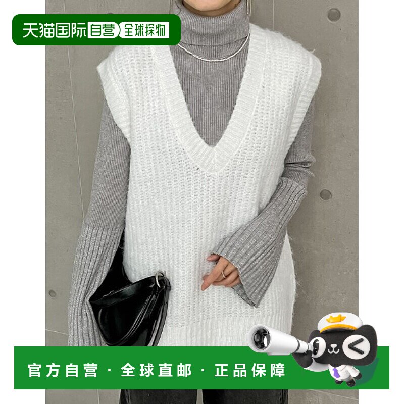 1h可退 日本直邮Re:EDIT 女士2023秋冬预售款 毛绒混纺V领针织背