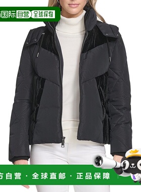 自营Andrew Marc Tayte Hooded Puffer Jacket - black 美国奥莱