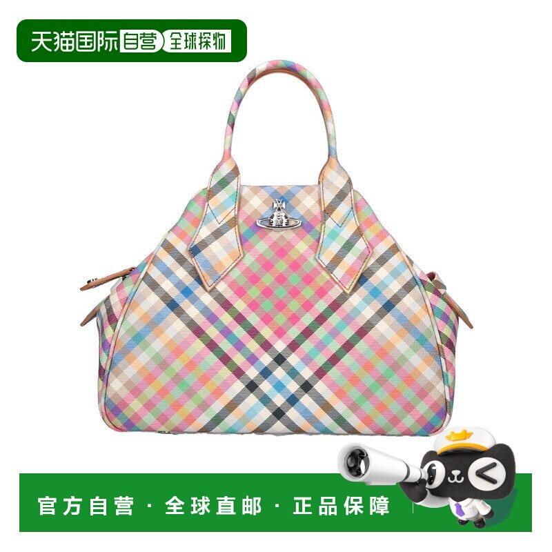 1h可退 香港直邮Vivienne Westwood Yasmine 格纹手提包 4702000U