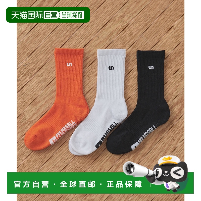 1h可退 日本直邮Russell Athletic 女士刺绣Logo三双装短袜 LDot9