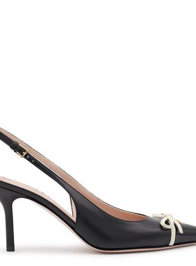 潮奢 Valentino 华伦天奴 女士 黑色皮质浅口鞋 7W2S0LQ1DAL