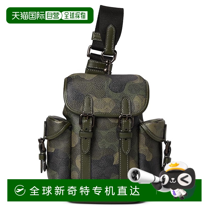 香港直邮潮奢 Coach 蔻驰 男士 Hitch Backpack 13 双肩包(Signat