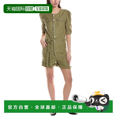 自营 HUDSON Jeans Puff Sleeve Romper - green 美国奥莱直发