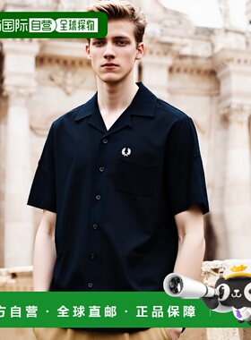 日本直邮FRED PERRY 轻盈纹理立领短袖衬衫 [M7762-795 SS25Q2]