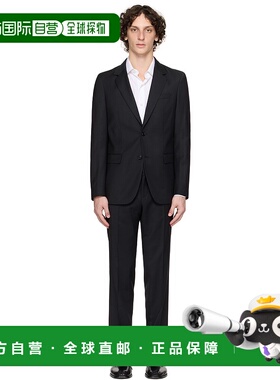 1h可退 香港直邮BOSS 波士 男士 黑色 Slim-Fit Micro-Pattern Vi