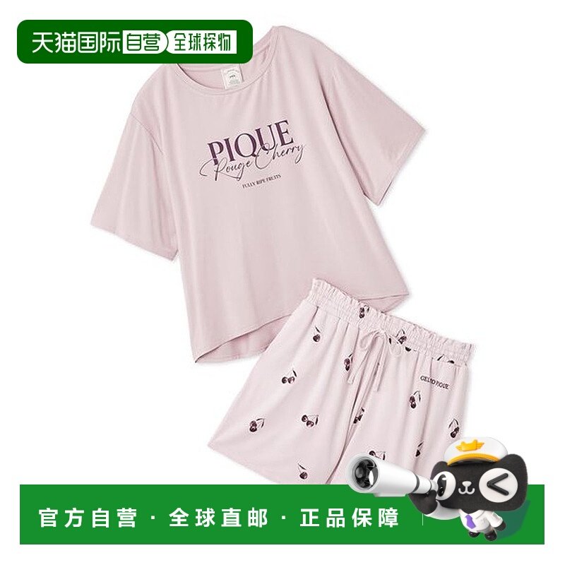 日本直邮gelato pique 樱桃图案logoT恤短裤套装 [GE4999EW045760