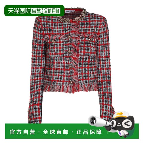 香港直邮Self-Portrait 女士 红色棉质休闲夹克 AW26146JR