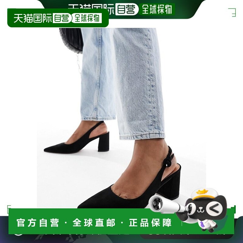 1h可退 香港直邮潮奢 ASOS 女士 Sutton mid suedette 设计露跟粗