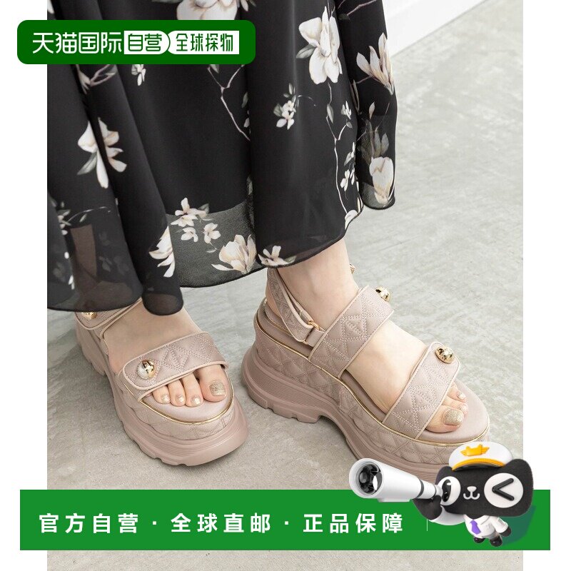 1h可退 日本直邮RANDA 女士 珍珠装饰绗缝运动凉鞋 PR37203