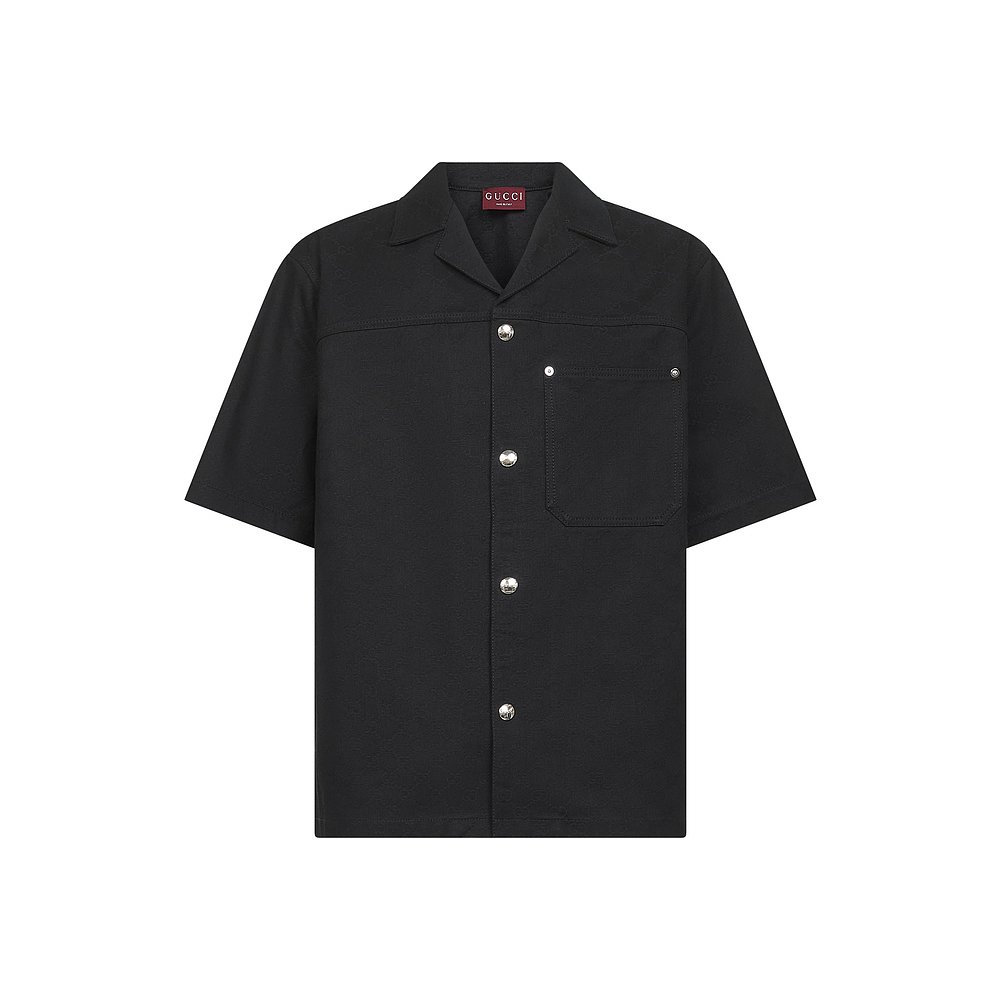 GUCCI 男士西服 832581XDDCG1000 AW2025 黑色 短袖衬衫