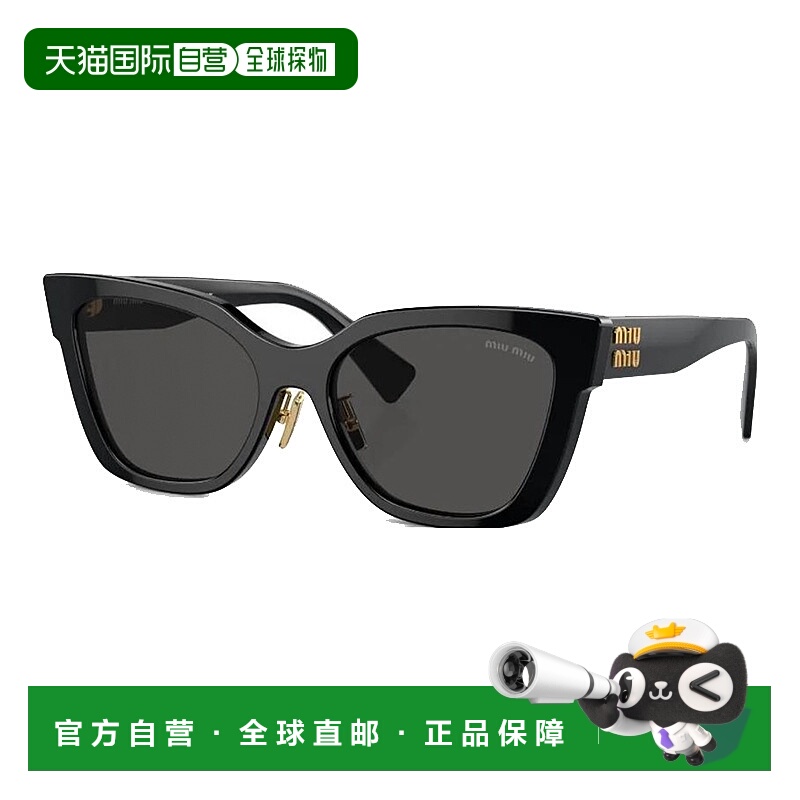 香港直邮MIU MIU缪缪女款徽标猫眼时尚黑色太阳眼镜MU02ZS1AB5S0