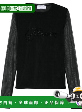 香港直邮Blumarine 蓝色情人 女士 水钻刺绣长袖针织衫 2T074A