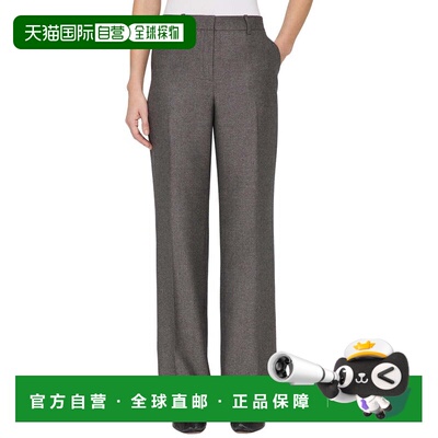 自营Lafayette 148 New York Gates羊毛混纺全腿裤-灰色 美国奥莱