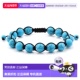 蓝色 自营Crucible 洛杉矶绿松石天然石抛光珠可调节手链 美国