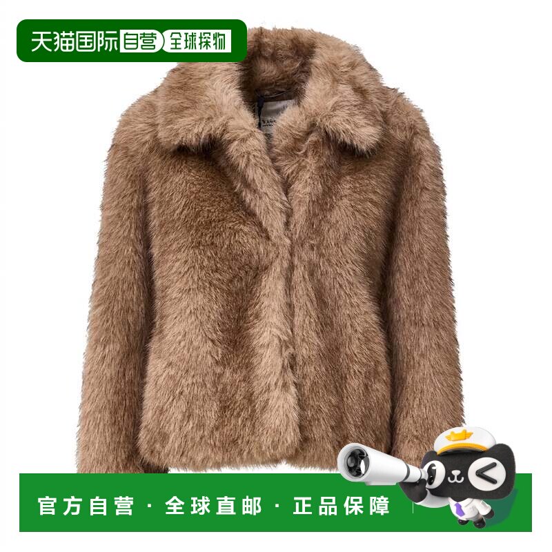 自营max mara长毛人造毛皮大衣-棕色 美国奥莱直发