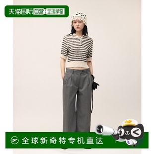 02250105 1h可退 日本直邮LEINWANDE 女士立领短款 波纹针织Polo衫