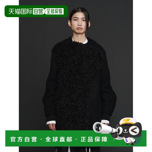 1h可退 日本直邮UN3D. 女装 异材质拼接 中长款仿毛皮外套 波浪切