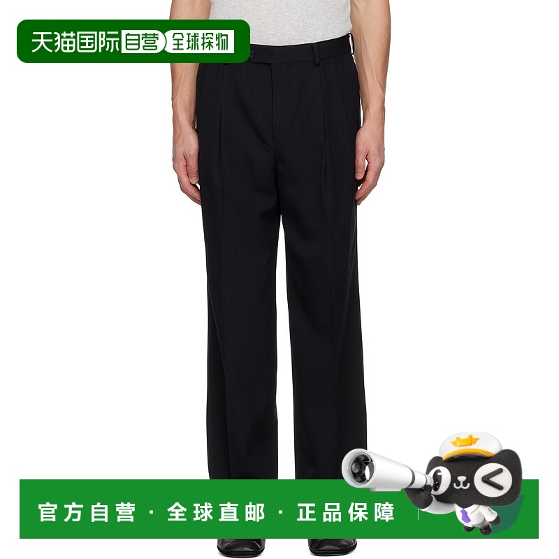 香港直邮AURALEE 男士 黑色 Light Wool Two-Tucks 长裤 A25AP03M