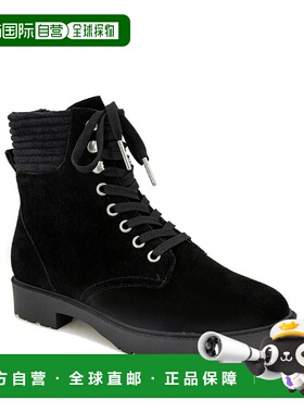 自营 Splendid Sadie SD0SAD01战斗靴女式黑色绒面系带脚踝KHD112