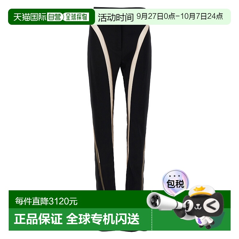 1h可退 香港直邮Mugler 穆勒 女士 网纱拼块打底裤 24P1PA0404470