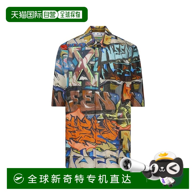 自营 off-whiteOff-Neen Allover男式衬衫-黑色 【美国奥莱】直发