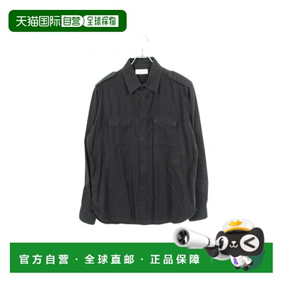 日本直邮中古YSL圣罗兰男B级9新tops上衣棉上衣黑色