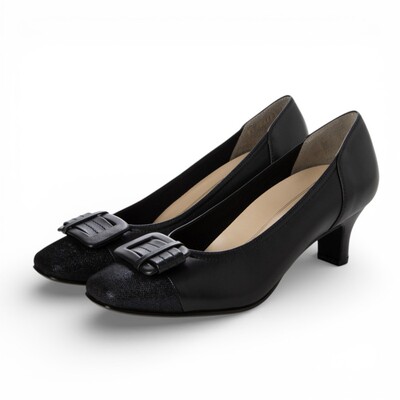 日本直邮Riz raffinee RRYS63312 搭扣图案高跟鞋（海军蓝）