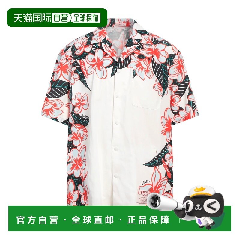 1h可退 香港直邮valentino 华伦天奴 男士 花纹衬衫 white白色 舒,男装,衬衫,淘宝优惠券,粉丝福利购,淘宝优惠卷