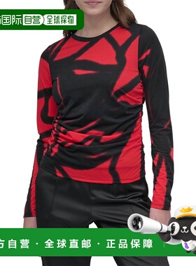 自营DKNY Printed Top - red 美国奥莱直发上衣女装