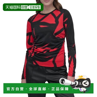 自营DKNY Printed Top - red 美国奥莱直发上衣女装