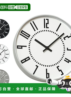 日本直邮高田 Lemnos Eki 时钟挂钟无秒针 EKI 时钟黑色白色灰色