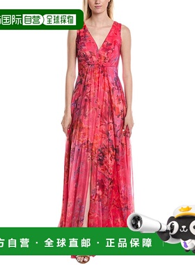 自营 Rene Ruiz雪纺礼服-粉红色 美国奥莱直发新款连衣裙长裙