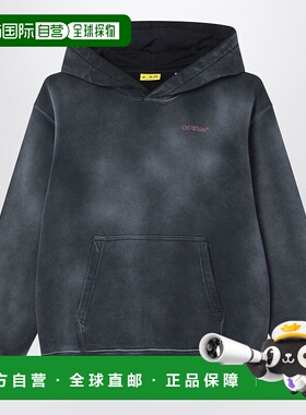 香港直邮off-white 女童 Bookish Acid 灰色徽标连帽运动衫童装 O