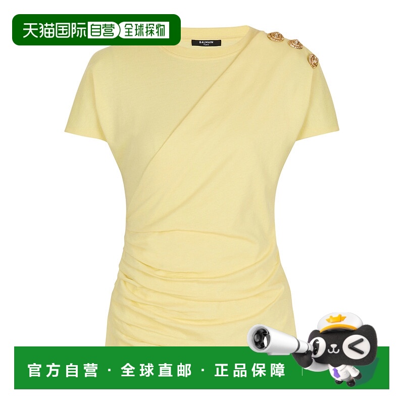 香港直邮Balmain 垂褶T恤 GF1EF002BD39