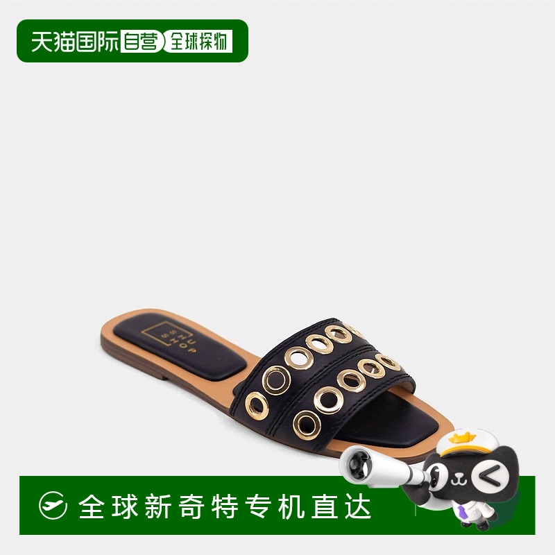 自营 shu shop女式Codie金色凉鞋，黑色 【美国奥莱】直发