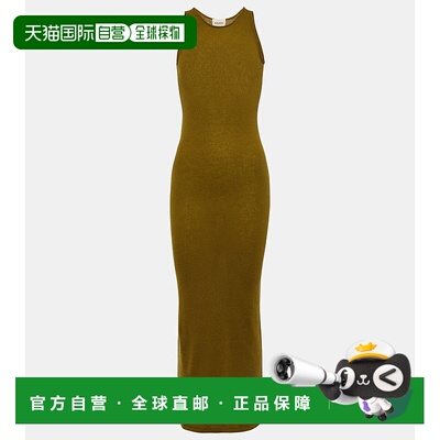 香港直邮KHAITE 女士 Jaime 羊绒长款连衣裙 green绿色 舒适时尚