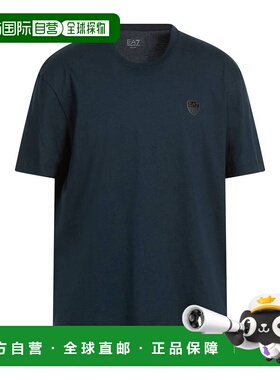 1h可退 香港直邮潮奢 Ea7 男士 基础款T恤 blue蓝色 舒适时尚