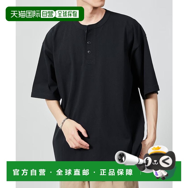 1h可退 日本直邮FREAK'S STORE 男士美式无侧缝重磅亨利领T恤 102