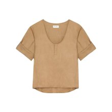 潮奢 Saint Laurent 圣罗兰 女士 U 领中袖T恤 790080Y7I17